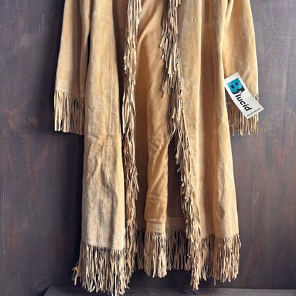 Vintage Beige Leather Duster