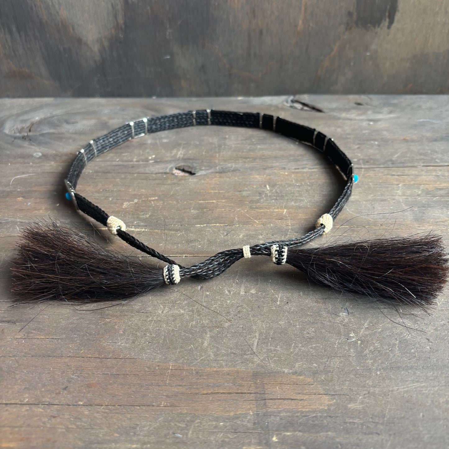 Horsehair Concho Hat Band with Tassels