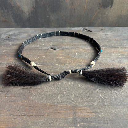 Horsehair Concho Hat Band with Tassels