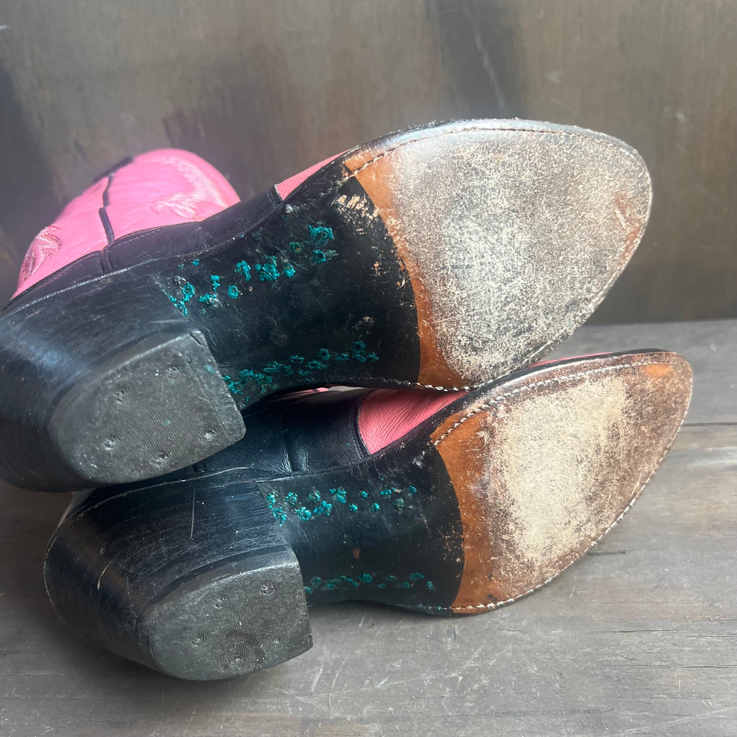 Olathe Pink and Black Leather Boots