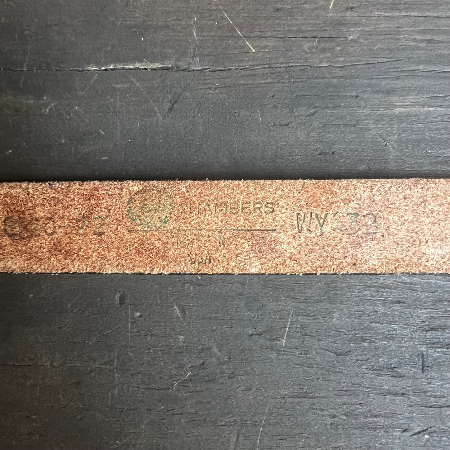 Vintage Chambers Black Tooled Leather Kids Western Belt