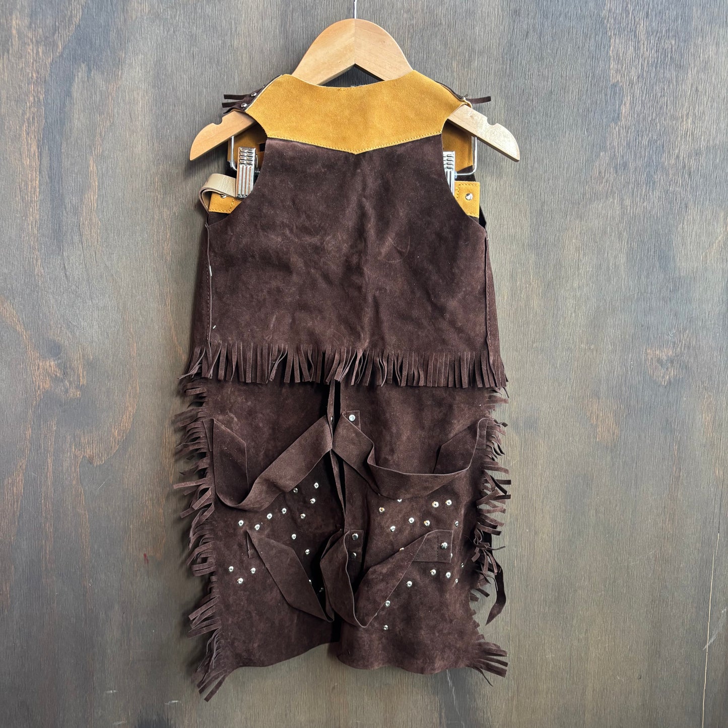 Kids Brown Chaps and Vest Set