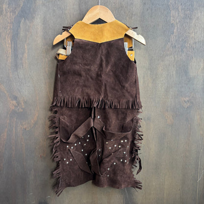 Kids Brown Chaps and Vest Set