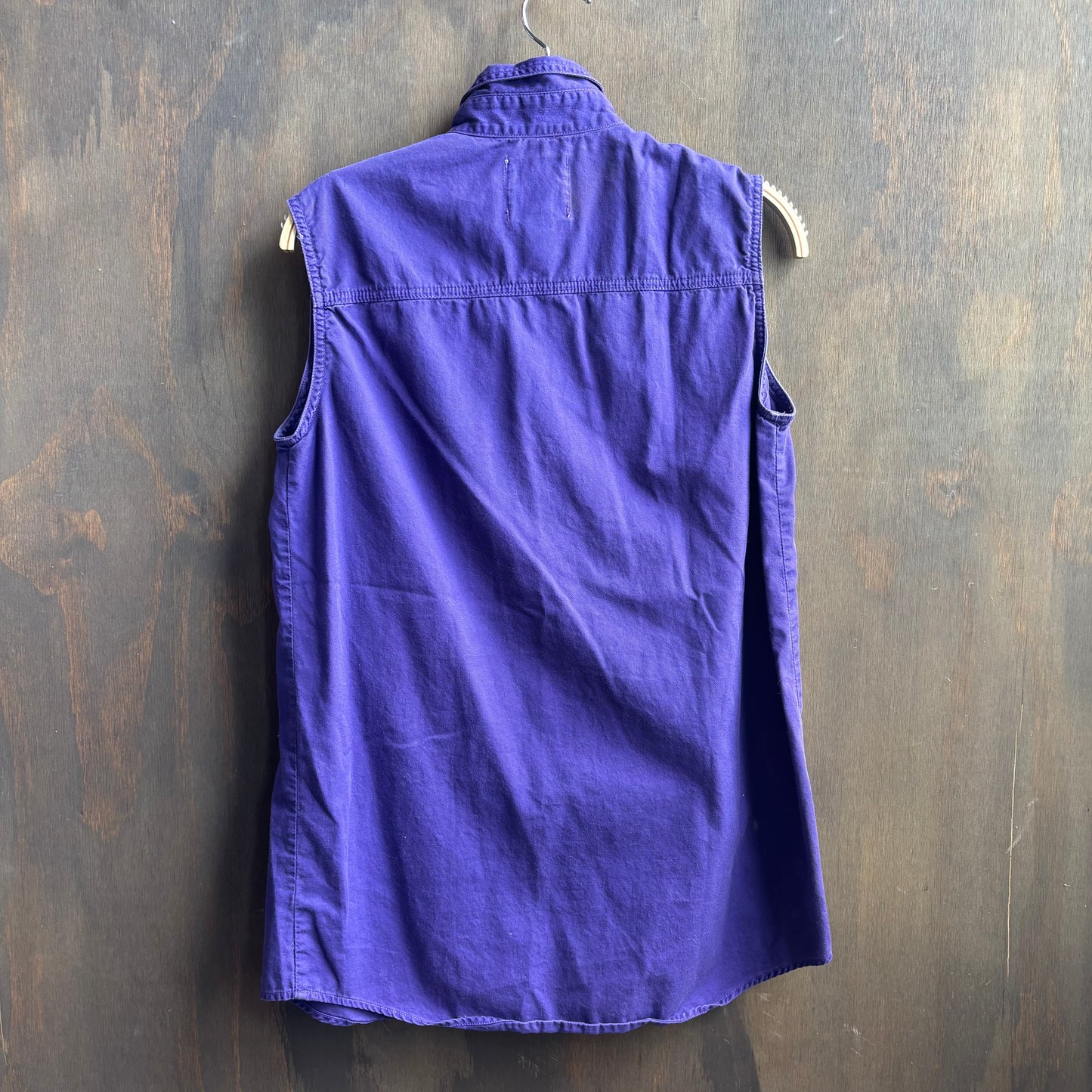 Sleeveless Purple Button Up