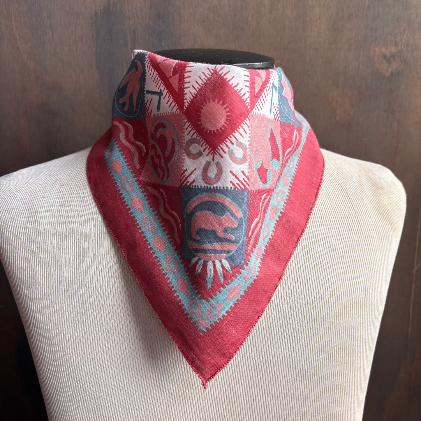 Pink and Teal Southwestern Bandana