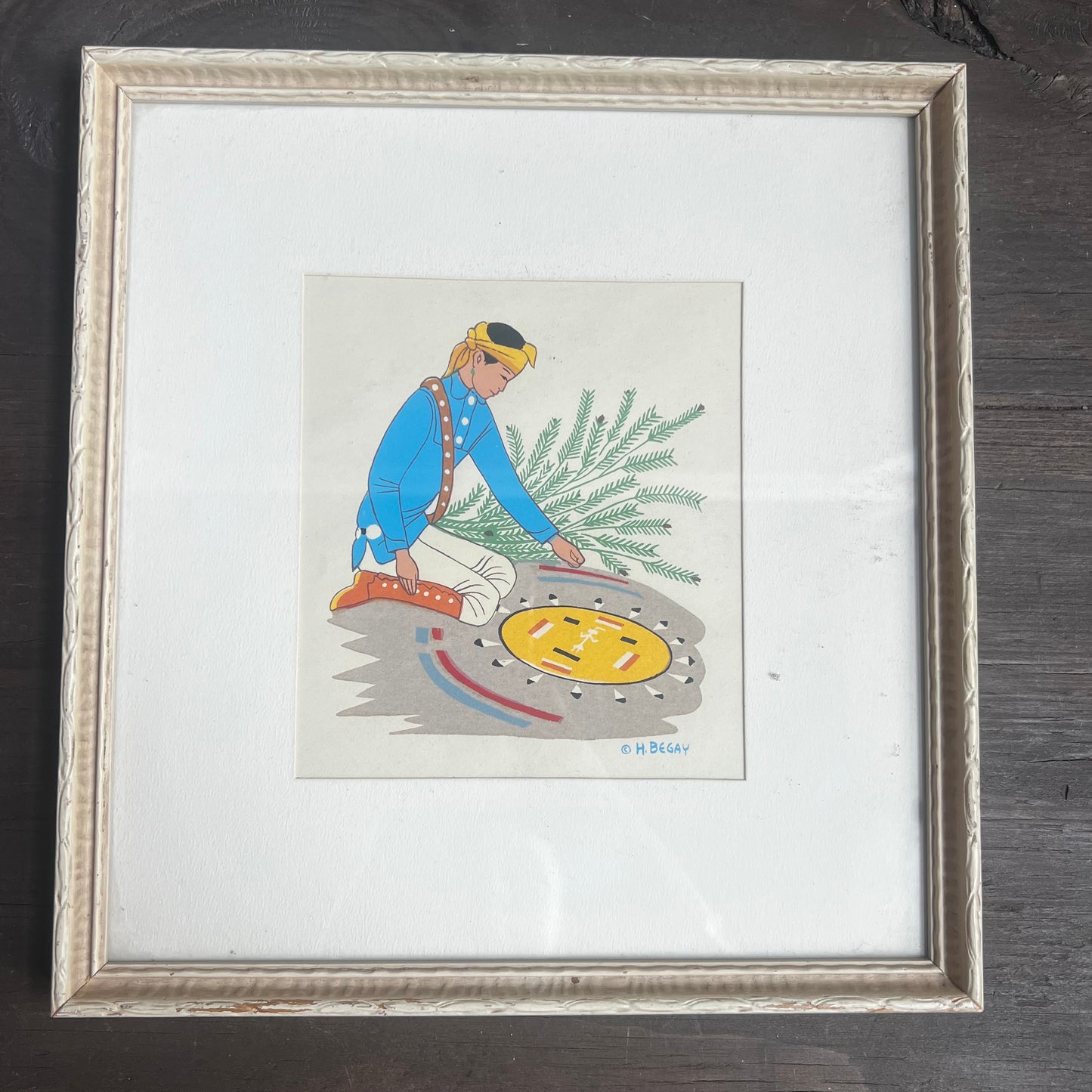 Harrison Begay Sandpainting  Framed Art Print