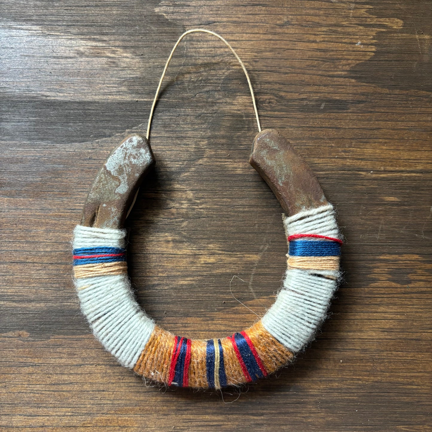 Cream Thread Wrapped Horseshoes