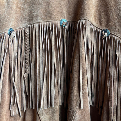 Fringed Leather Bomber Jacket