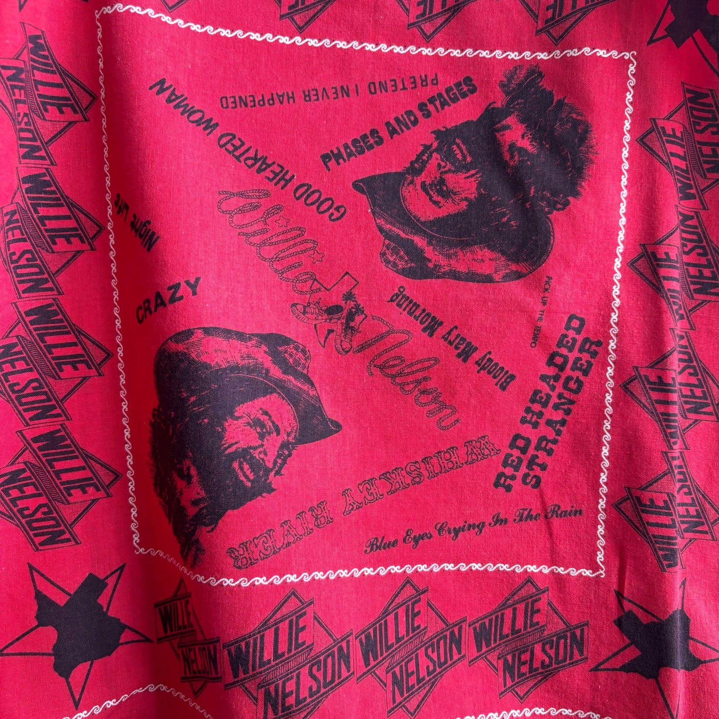 Vintage Red Will Nelson Bandana