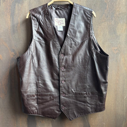 Cripple Creek Brown Leather Vest