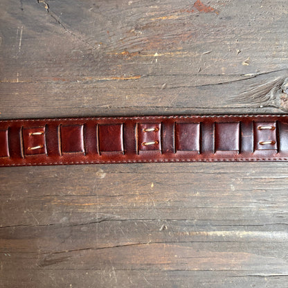 Vintage Textured Brown Leather Belt