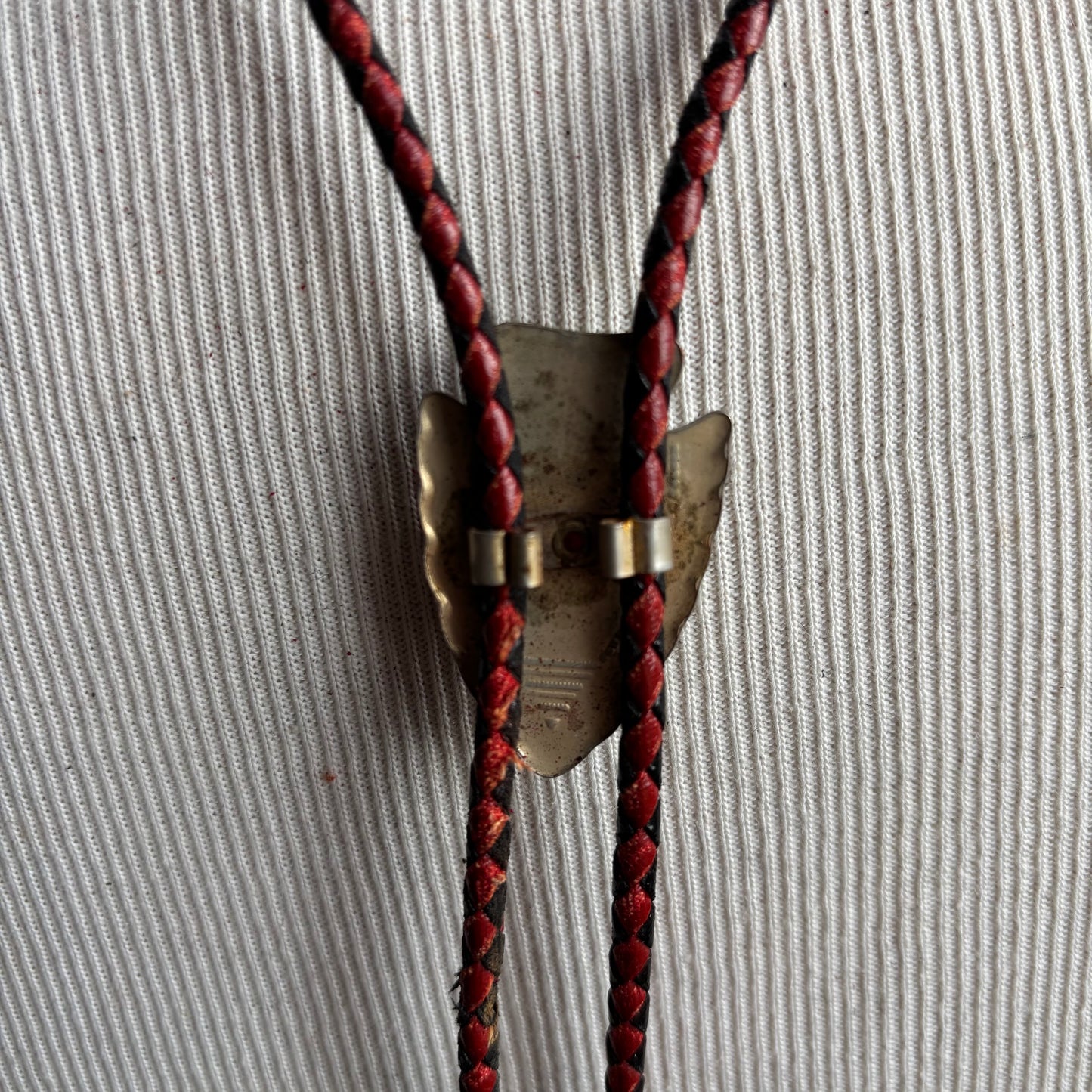 Vintage Arrowhead Bolo on Two-Tone LeatherTie