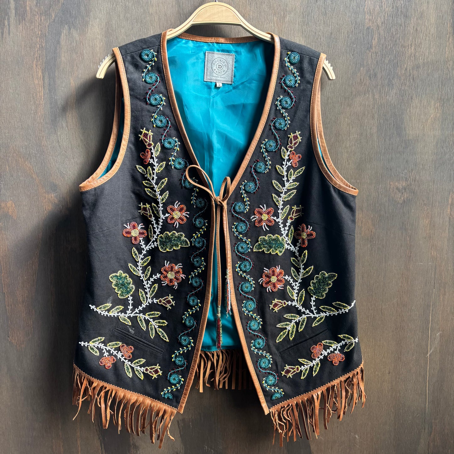 Double D Ranchwear Beaded Vest with Fringe