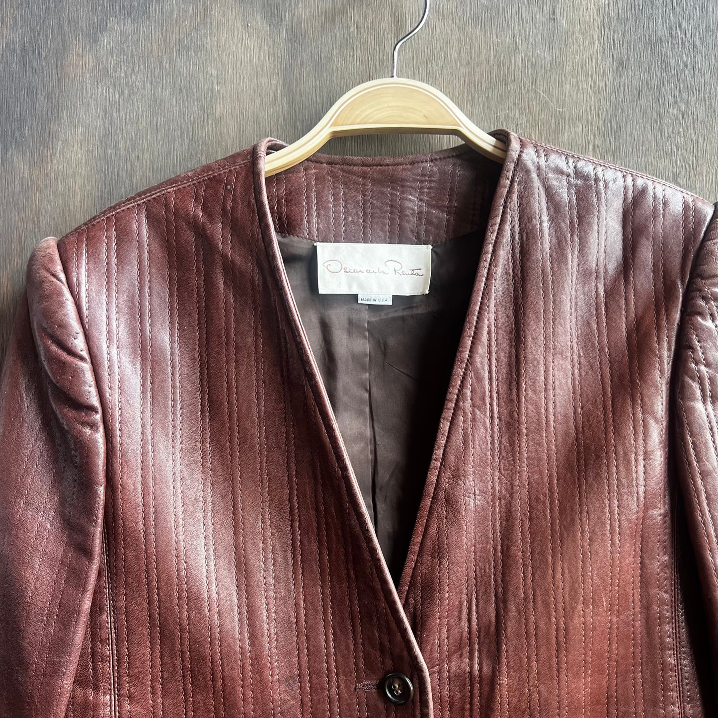 Oscar De La Renta Leather Jacket