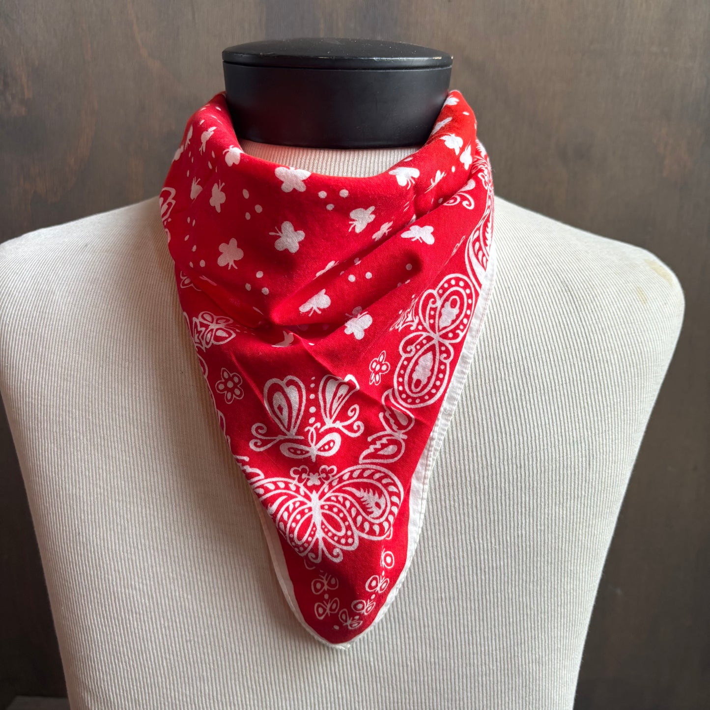Vintage Red Cotton Bandana