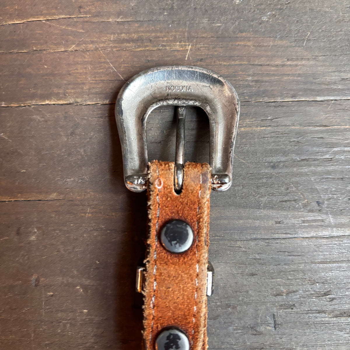 Vintage Nocona Tan Belt with Conchos