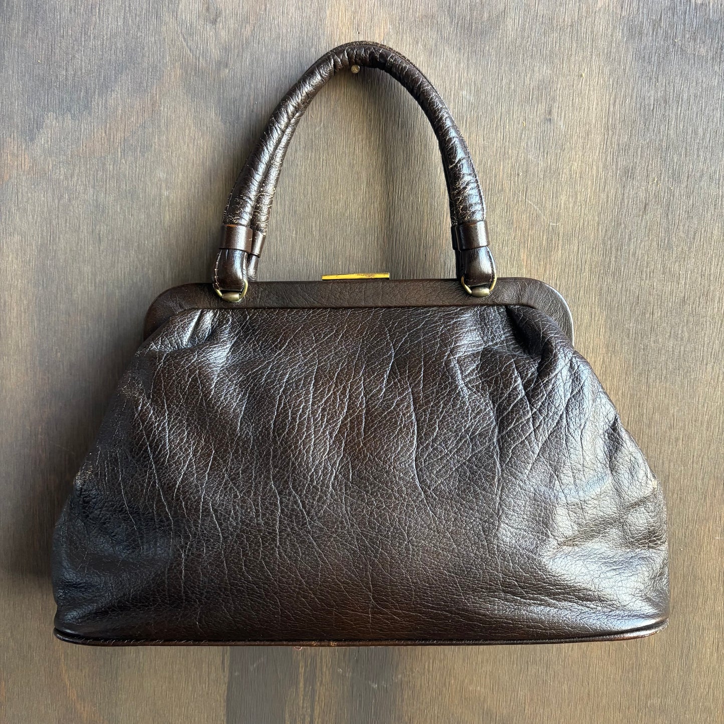 Vintage Brown Leather Handbag
