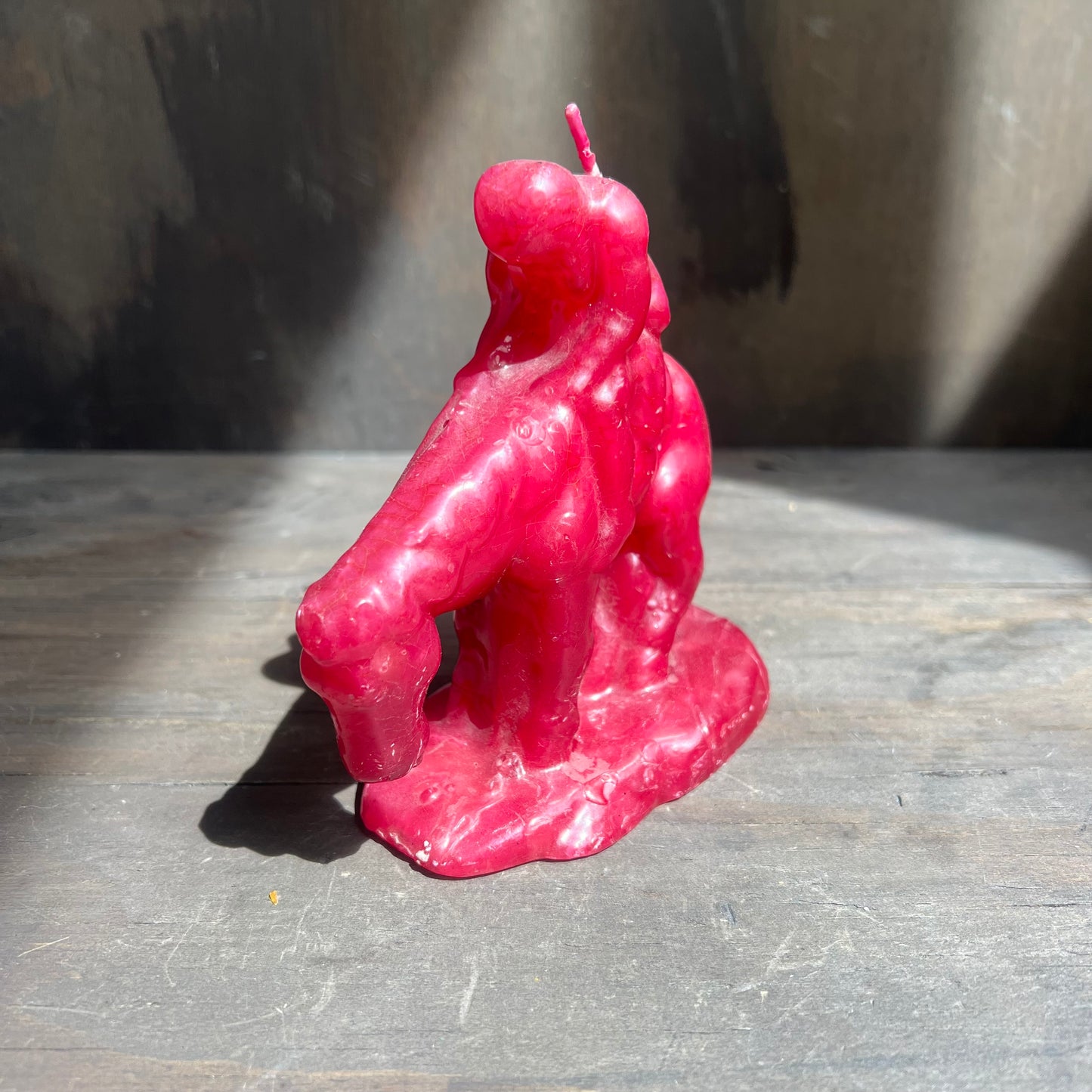 Man Riding Horse Red Wax Candle