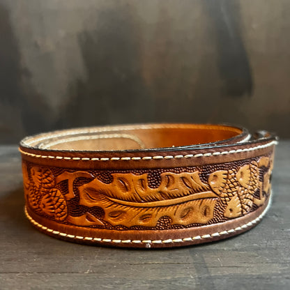 Big John Tooled Leather Belt