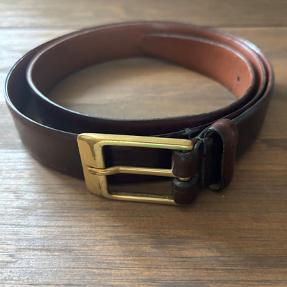 Brown Leather Belt with Tooled Lines