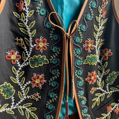 Double D Ranchwear Beaded Vest with Fringe