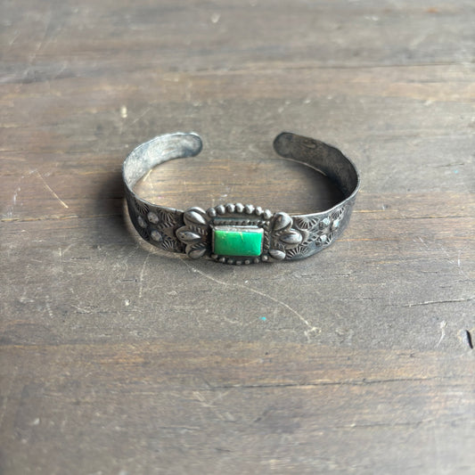 Vintage Sterling Silver and Turquoise Cuff
