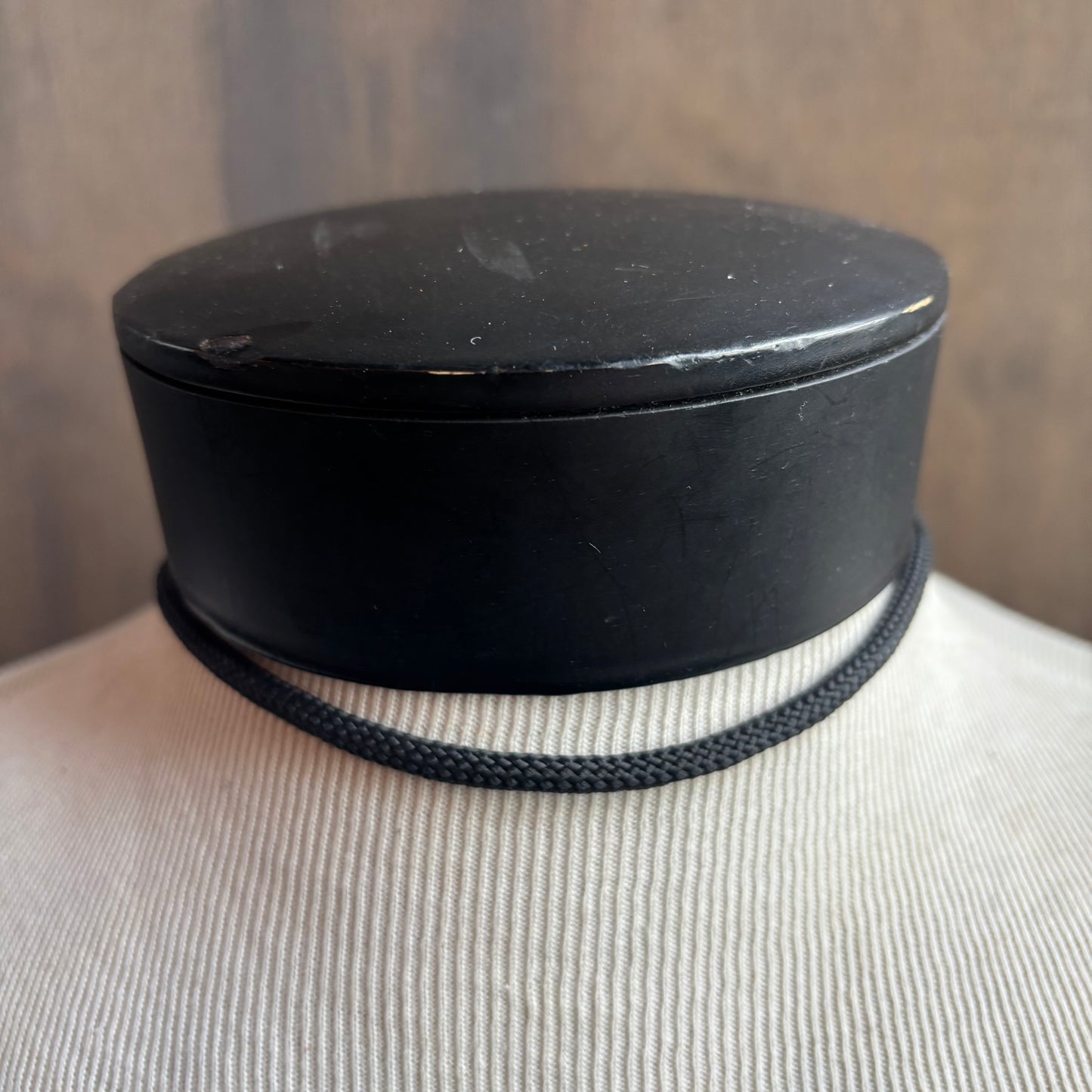 Oval Agate Bolo on Black Tie