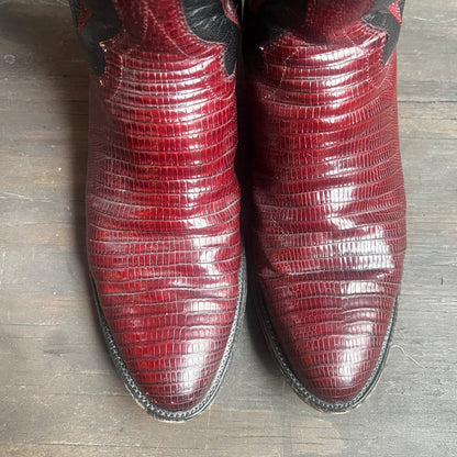 Panhandle Slim Burgundy and Black Two-Tone Boots