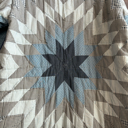 Vintage Blue Starburst Quilt Coat