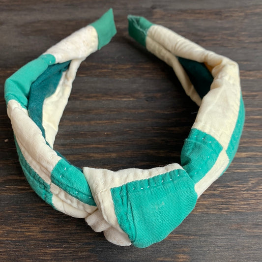 Vintage Green & Yellow Quilt Headband