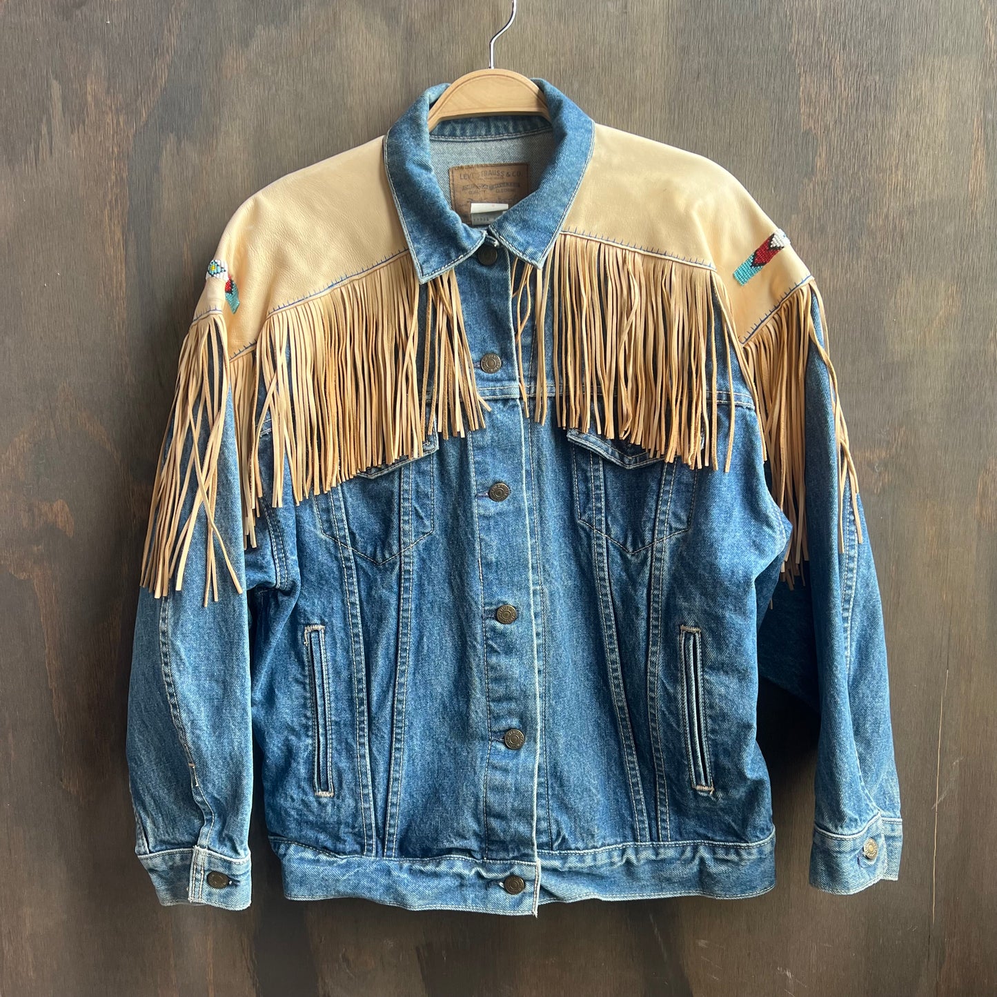 Vintage Levi’s Denim and Leather Fringe Jacket