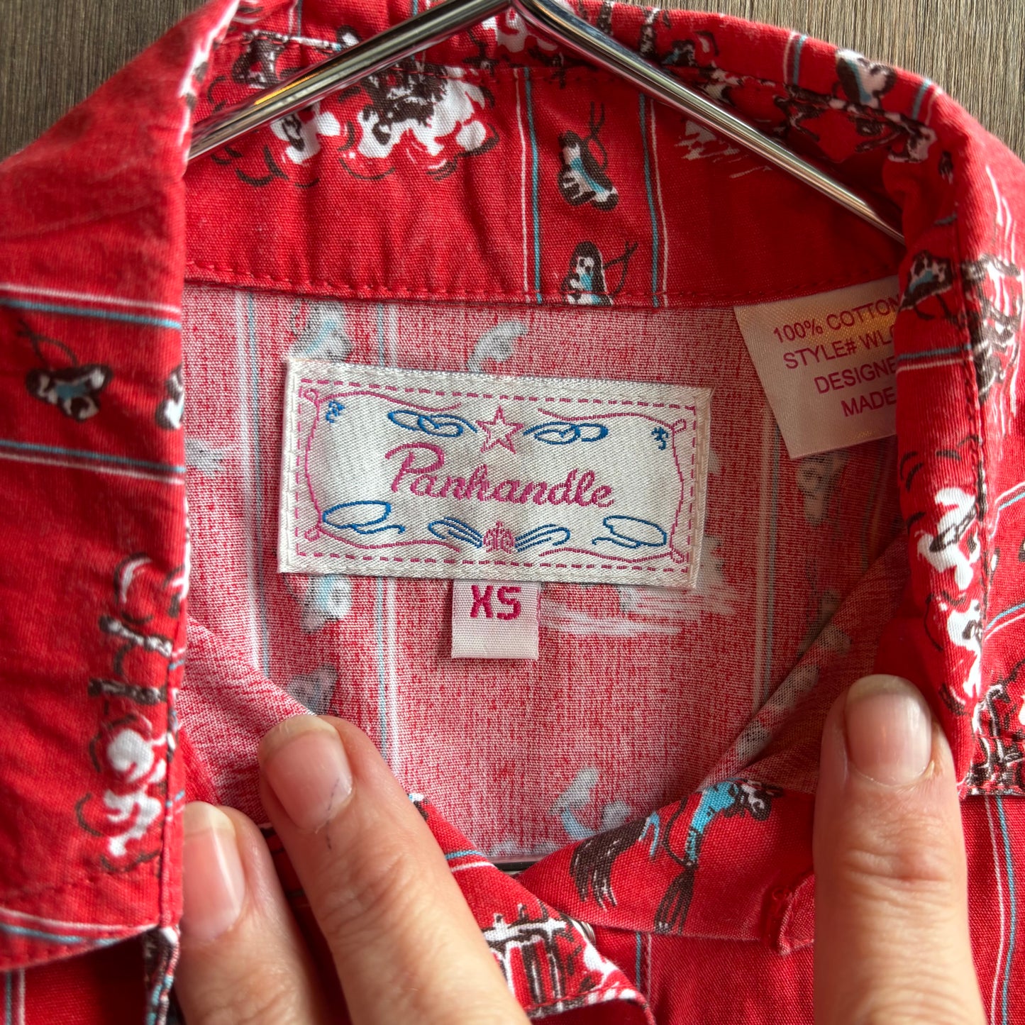 Panhandle Red Cowboy Print Pearl Snap