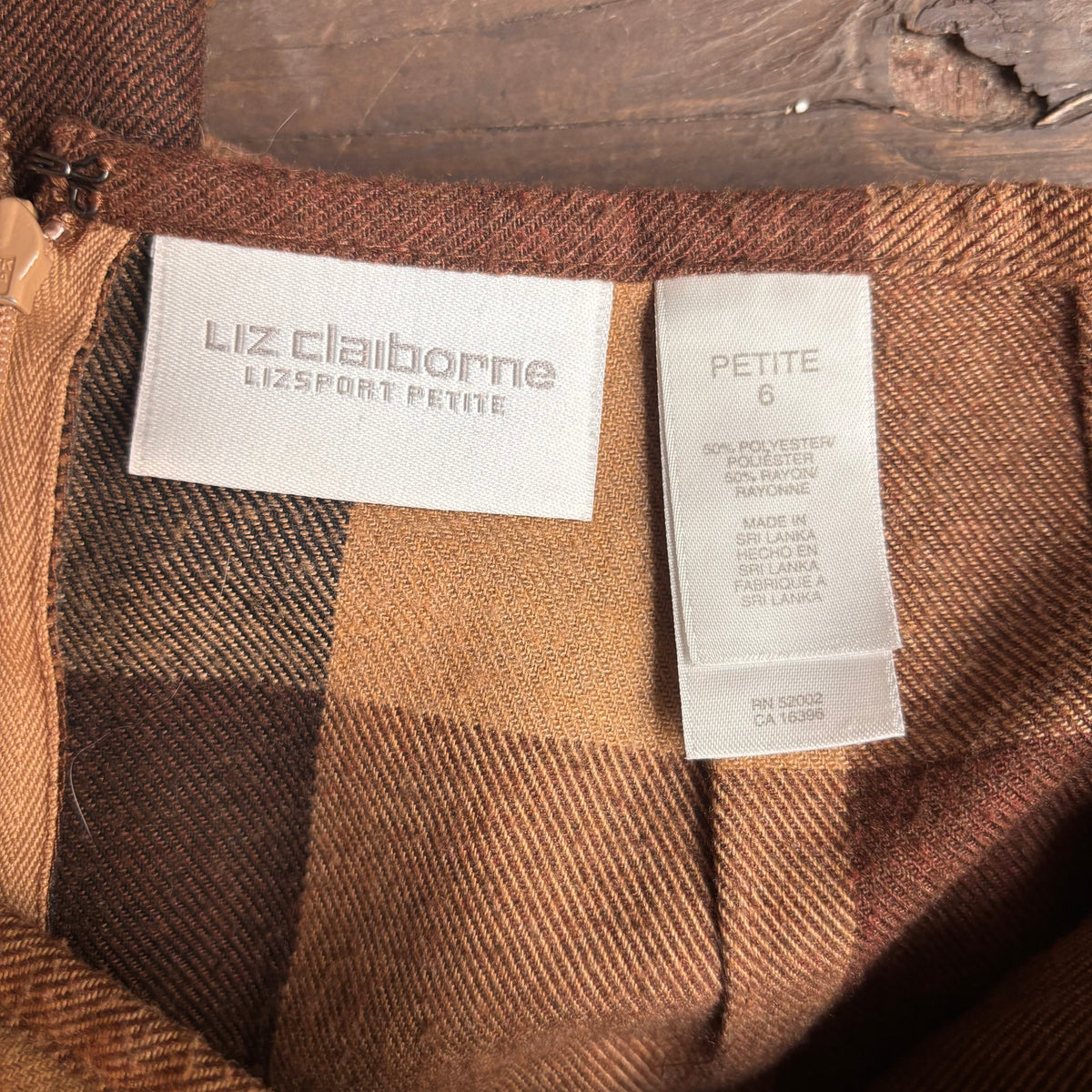 Vintage Brown Plaid Skirt