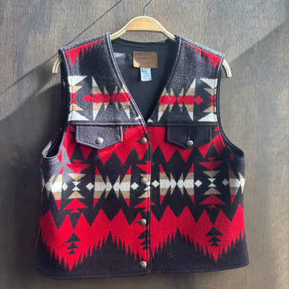 Pendleton Red and Black Wool Vest