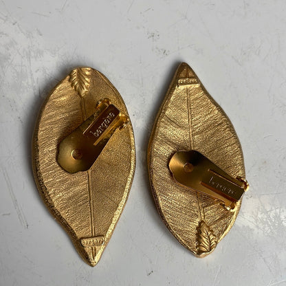 Bergère Gold Leaf Clip On Earrings