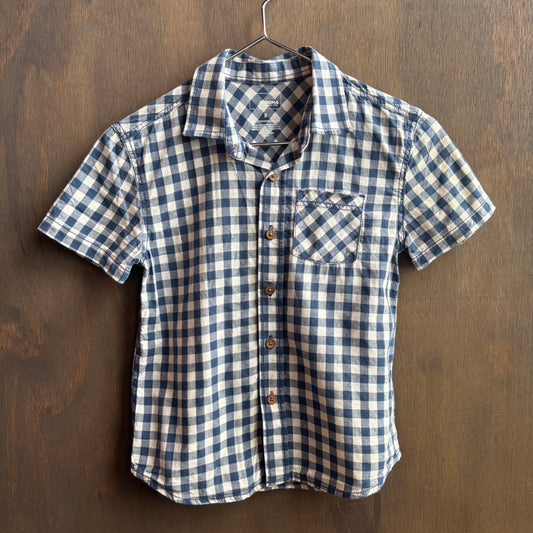Kids Blue Gingham Button Up