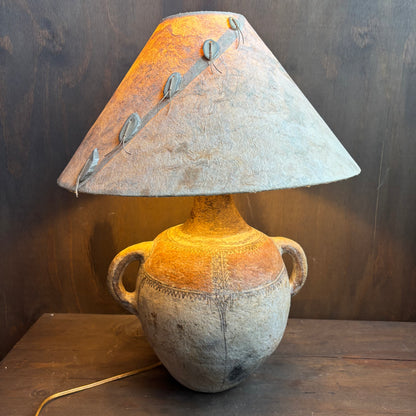 Pottery Style Lamp with Shade (Set of 2)