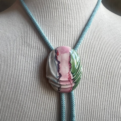 Painted Ceramic Bolo Tie