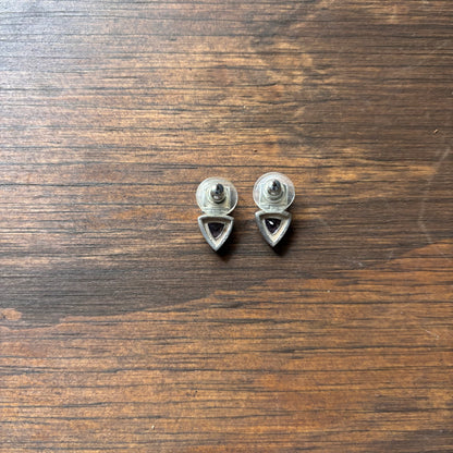 Silver Purple Triangle Earrings