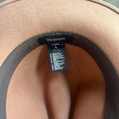 Brixton Brown Hat with Feather Hat Band