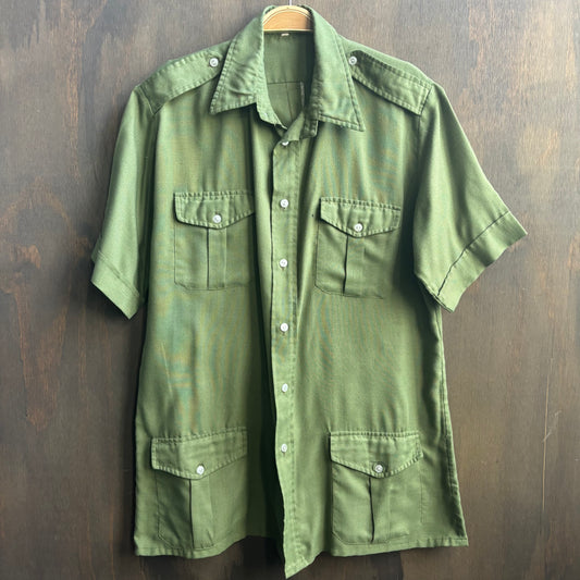 Vintage Short Sleeve Fatigue Button Up