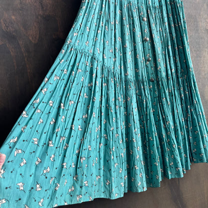 Teal Cowboy Boot Prairie Skirt