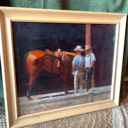 Men with Horse Framed Art