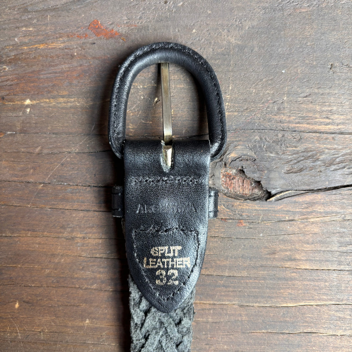 Black Leather Braided Belt