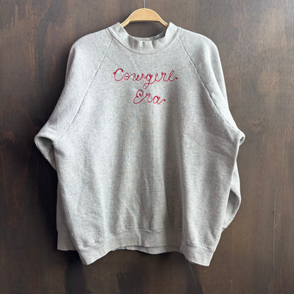 Custom Grey "Cowgirl Era" Sweatshirt