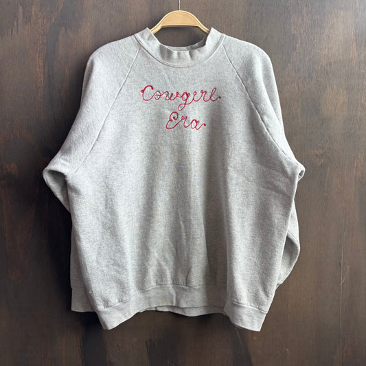 Custom Grey "Cowgirl Era" Sweatshirt