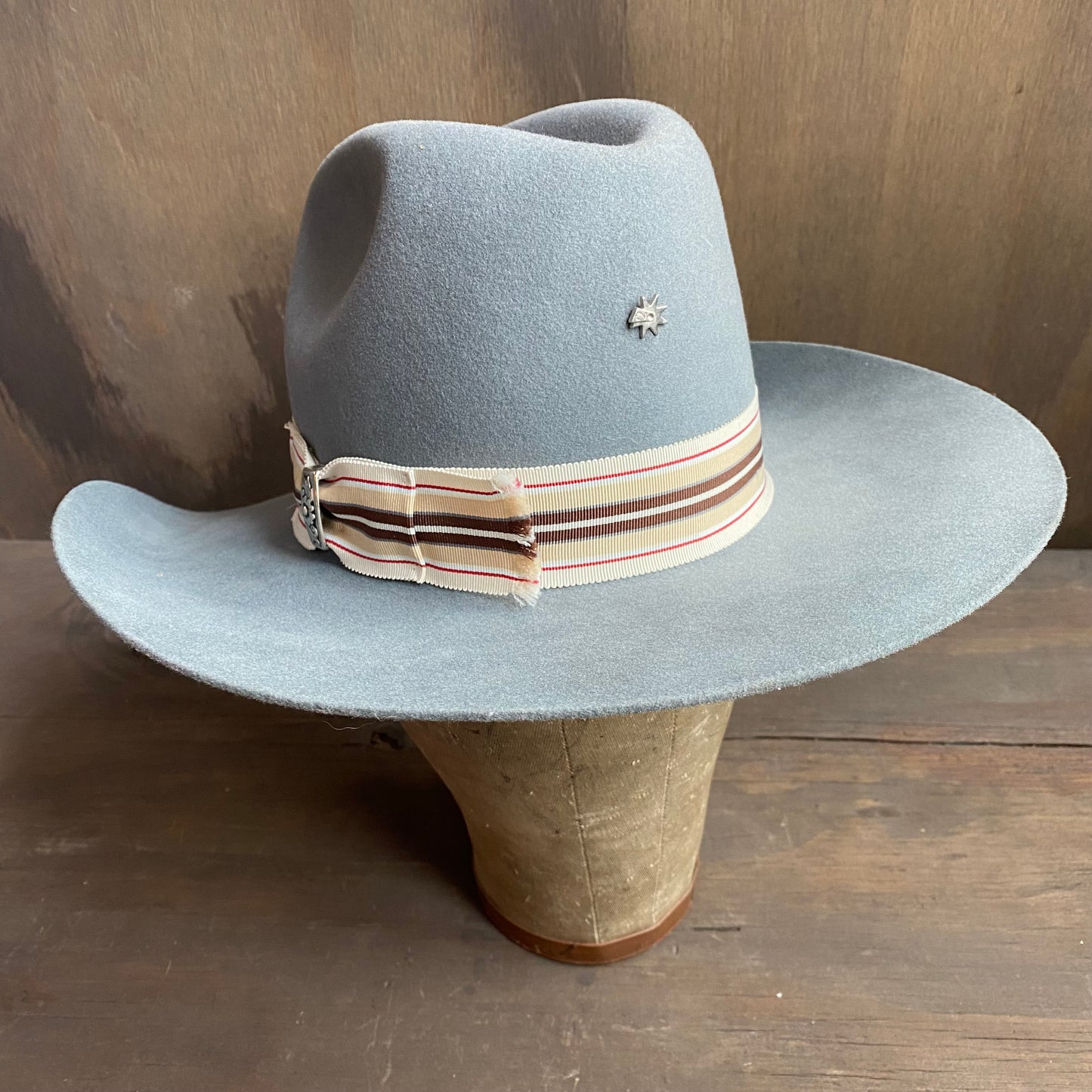 Bailey Gray Wool Hat with Striped Band