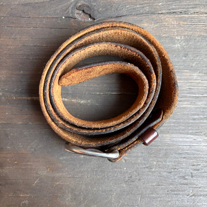 Vintage Brown Tooled Leather Belt