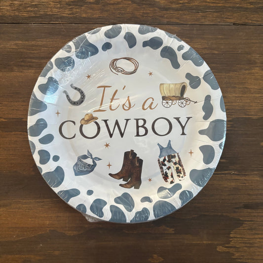Cowboy Baby Shower Plates