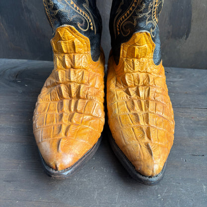 Custom Two-Tone Crocodile Boots